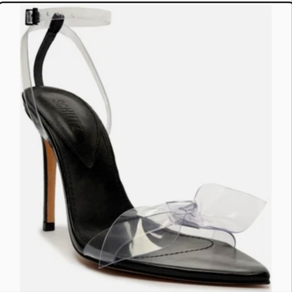 SCHUTZ ELYDA Black  transparent/pvc Bow Heels Size 8